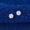 Rhodium Plated 925 Sterling Silver Micro Pave Cubic Zirconia Ear Studs for Women EJEW-P231-03P-2