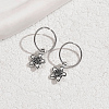 Brass Flower Hoop Earrings FK9101-4