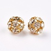 Brass Clear Rhinestone Beads RB-A017-8mm-G-2