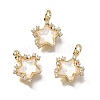 Brass Micro Pave Cubic Zirconia Charms KK-Q043-04G-01-1