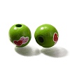 Valentine's Day Element Printed Wood Beads WOOD-R002-01-11-2