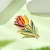 Tulip Enamel Pins JEWB-P045-02A-G-3