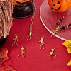 6Pcs 2 Styles Halloween Brass Micro Pave Cubic Zirconia Pendants ZIRC-BBC0002-76-4