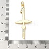 Rack Plating Brass Micro Pave Cubic Zirconia Pendants KK-K392-44G-3