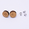 Natural Wood Stud Earrings EJEW-WH0005-03B-1