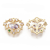 Brass Cubic Zirconia Pendants KK-T050-03G-01-NF-2