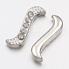 Alloy S-Shape Rhinestone Spacers Bars X-ALRI-H003-1-2