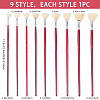 Gorgecraft 9Pcs Sector Painting Brush AJEW-GF0004-56-2