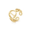 Brass Open Cuff Rings for Women RJEW-K289-01G-I-4