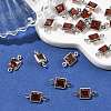 SHEGRACE Brass Pave Cubic Zirconia Square Connector Charms XGRQ2O169-440B-P-4
