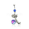 316L Surgical Stainless Steel Mermaid Starfish Dangle Belly Rings WG35D2C-20-2