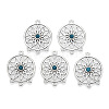 Filigree Flat Round Tibetan Style Alloy Synthetic Turquoise Chandelier Component Links G-D733-AS-3