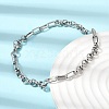 304 Stainless Steel Teardrop Link Chain Bracelet & Necklace Jewelry Sets SJEW-L199-18P-2