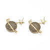 Brass Micro Pave Cubic Zirconia Pendants ZIRC-G163-29B-1