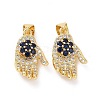 Brass Micro Pave Cubic Zirconia Pendants ZIRC-F134-30G-02-1