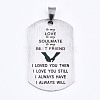 201 Stainless Steel Quote Pendants STAS-T044-227P-1