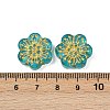 Baking Paint and Golden Metal Enlaced Glass Beads DGLA-T004-09B-3