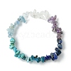 Natural Quartz Crystal & Lapis Lazuli & Apatite & Amethyst & Dyed Howlite Chip Beaded Stretch Bracelets for Women BJEW-JB10817-1