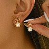 Brass Pave Clear Cubic Zirconia Stud Earrings DP1345-4