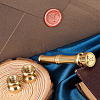 1Pc Golden Tone Brass Wax Seal Stamp Heads with Bamboo Stick Shaped Handles STAM-CP0001-05Y-4