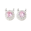 Brass Micro Pave Cubic Zirconia Beads KK-G531-01S-05-1