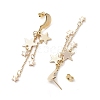 Moon & Star 304 Stainless Steel Dangle Stud Earrings EJEW-TA00504-4