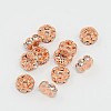 Brass Rhinestone Spacer Beads X-RB-A014-L8mm-01RG-NF-1