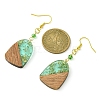 Resin & Walnut Wood Arch Dangle Earrings EJEW-JE05506-01-2