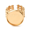 Woven Bezel 304 Stainless Steel Cuff Ring Components SA-CBAD8FA-01G-05-2