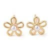 Rack Plating Brass Studs Earrings for Women EJEW-G394-42G-1