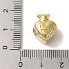 Heart Rack Plating Brass Micro Pave Cubic Zirconia European Beads KK-G511-02C-G-3