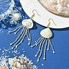 Natural Clam Shell Imitation Pearl Dangle Earrings EJEW-MZ00231-4