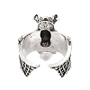 Alloy Bat Open Cuff Rings for Men Women RJEW-G286-02AS-3