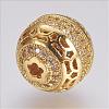 Brass Micro Pave Cubic Zirconia Beads ZIRC-G087-21-3