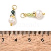 3Pcs 3 Styles Faceted Natural Peridot & Moss Agate & Natural Green Aventurine and Potato Pearl Pandants PALLOY-JF06048-03-3