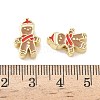 Christmas Brass Enamel Beads KK-I474-G24-3