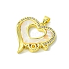Mother's Day Real 18K Gold Plated Brass Micro Pave Clear Cubic Zirconia Pendants KK-H472-13G-05-2