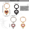 8Pcs 4 Styles Heart with Butterfly Alloy Enamel Shoe Charms HJEW-AB00731-2