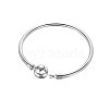 TINYSAND Rhodium Plated 925 Sterling Silver Basic Bangles for European Style Jewelry Making TS-B132-S-19-2