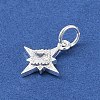 925 Sterling Silver Pave Clear Cubic Zirconia Star Charms STER-K181-01C-S-2