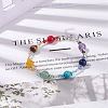 Round Mixed Gemstone Beaded Bracelet BJEW-TA00100-5