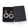 Bowknot Stud Earrings EJEW-JE03750-02-3