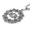 Lotus 201 Stainless Steel Pendant Necklaces NJEW-F320-04P-1