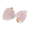 Raw Rough Natural Rose Quartz Pendants G-G162-01G-01-2