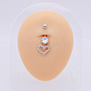 304 Stainless Steel Micro Pave Cubic Zirconia Belly Rings WGADED5-41-1