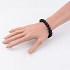 Natural Lava Rock Beads Stretch Bracelets X-BJEW-JB02411-3