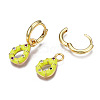 Brass Micro Pave Cubic Zirconia Huggie Hoop Earrings EJEW-T014-39G-NF-5