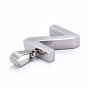 Non-Tarnish 304 Stainless Steel Letter Pendants STAS-H127-Z-P-3