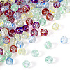 200Pcs 4 Colors Baking Paint Transparent Glass Bead Strands DGLA-TA0001-07-3