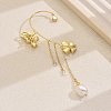 Elegant Zinc Alloy Butterfly Flower Tassel Cuff Earrings DN4229-3